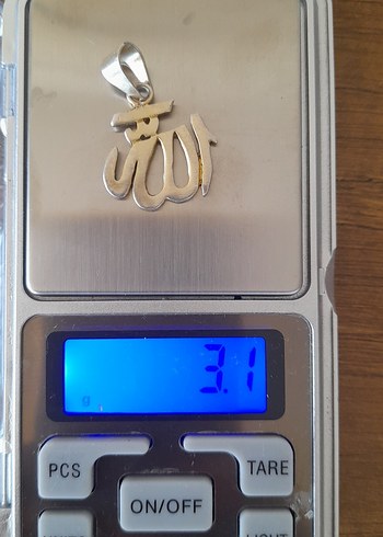 Beden Altın Kaplama 925 ayar gümüş Allah Yazılı Kolye