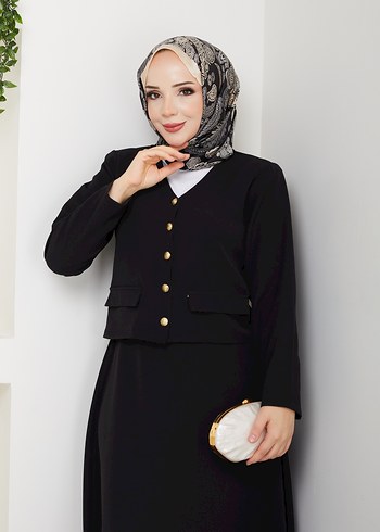 diğer Beden CEKETLİ VE ETEKLİ TAKIM SİYAH