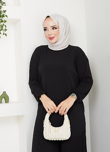 universal Beden PLİSELİ CANDY TAKIM SİYAH