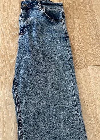 Diğer Kadın mavi Denim Midi Boy Rahat Kesim Pantolon