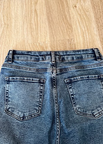 Kadın mavi Denim Midi Boy Rahat Kesim Pantolon