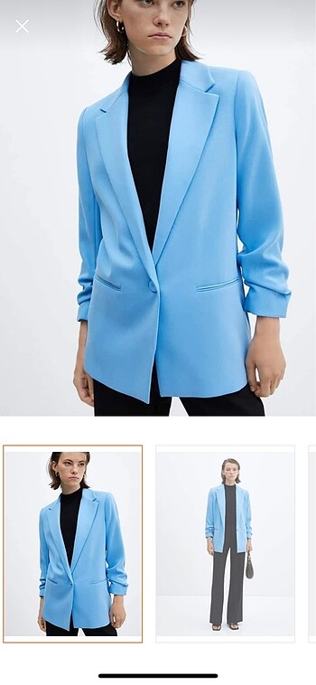 Mango büzgülü kollu blazer ceket