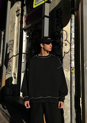 Flaw kontrast dikiş sweat