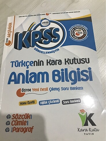 Kpss Kara kutu yayınları anlam bilgisi