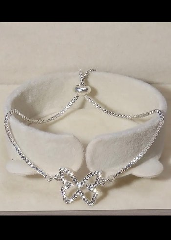 swarovski Taşlı ayarlanabilir asansörlü tekli kelebek bileklik