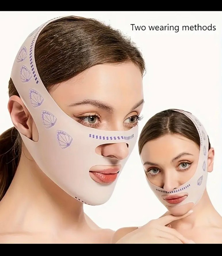 V-Line Yüz Sekillendirme Germe Maskesi - Görsel 3