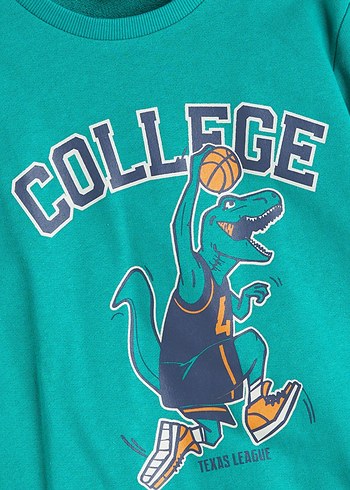 Yeşil 5-6 yaş erkek çocuk sweatshirt - Görsel 2