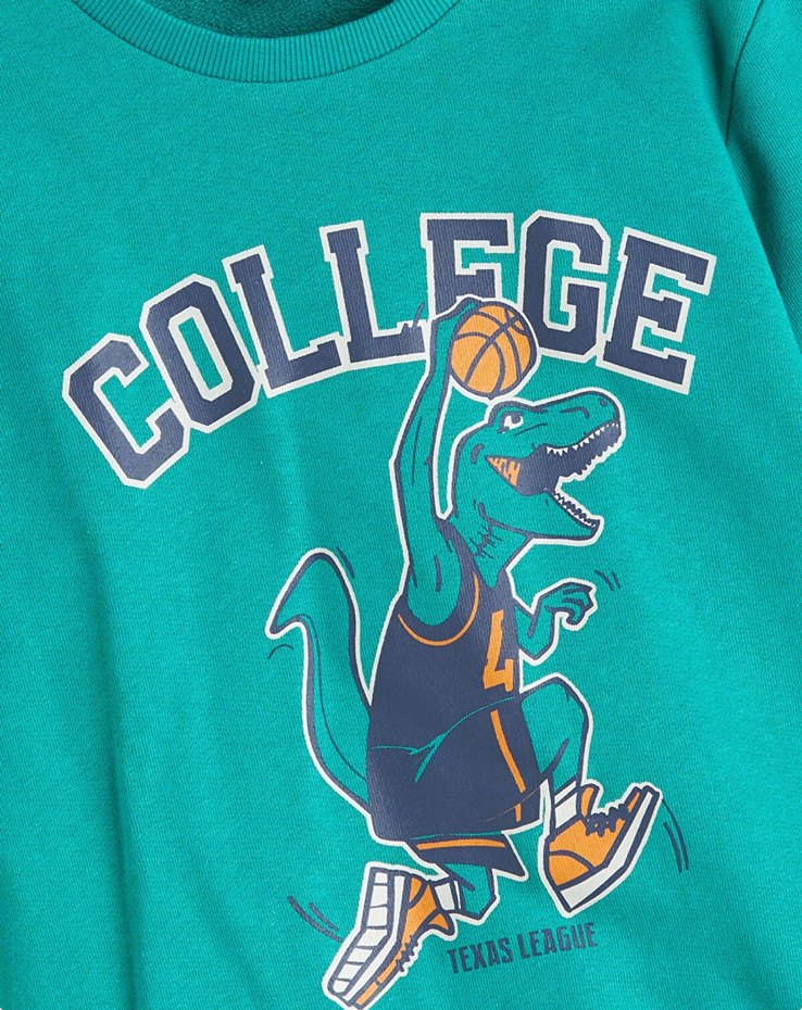 Yeşil 5-6 yaş erkek çocuk sweatshirt - Görsel 2