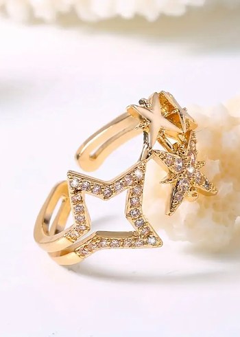 Accessorize Taşlı gold ışıltılı pinterest yüzük