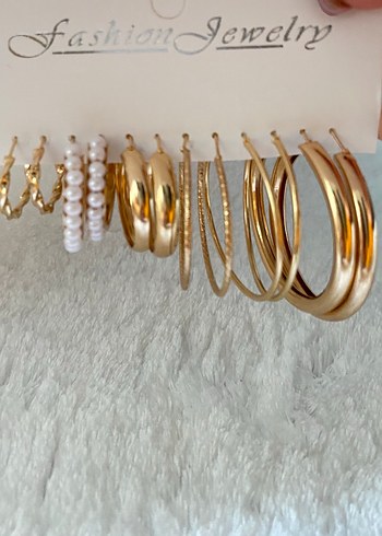Gold 6 çift küpe seti