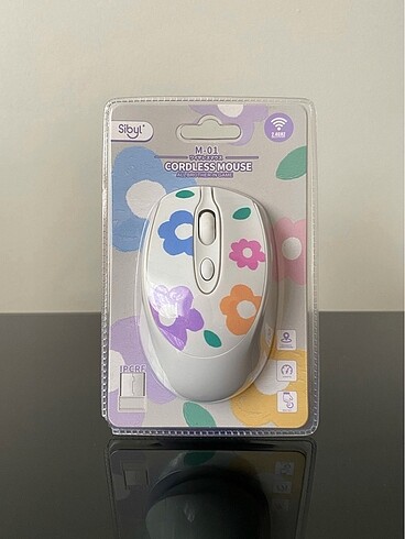 Çiçekli Mouse Beyaz