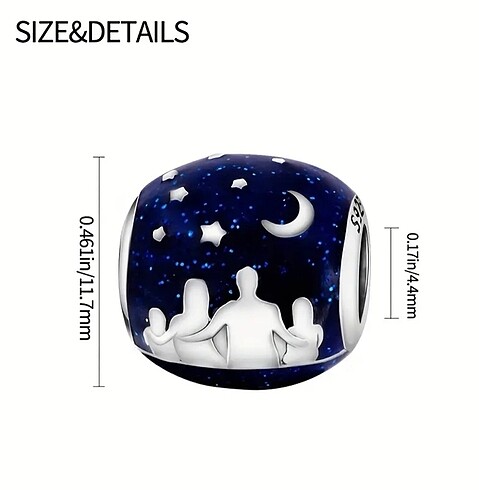 Beden 925 ayar gümüş aile figürlü Pandora charm