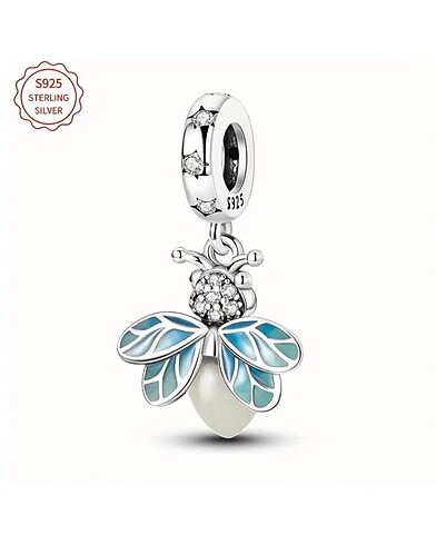 Pandora Gerçek 925 ayar gümüş ateş böceği Pandora model charm