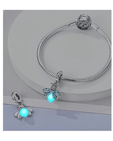 Beden gri Renk Gerçek 925 ayar gümüş ateş böceği Pandora model charm