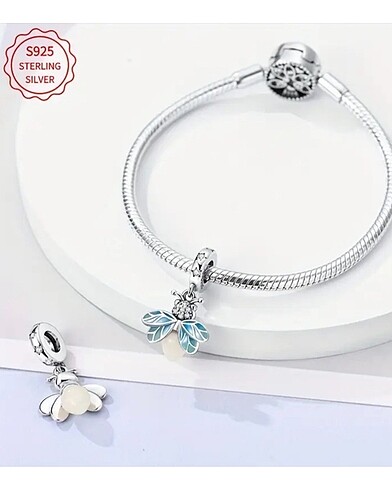 Beden Gerçek 925 ayar gümüş ateş böceği Pandora model charm