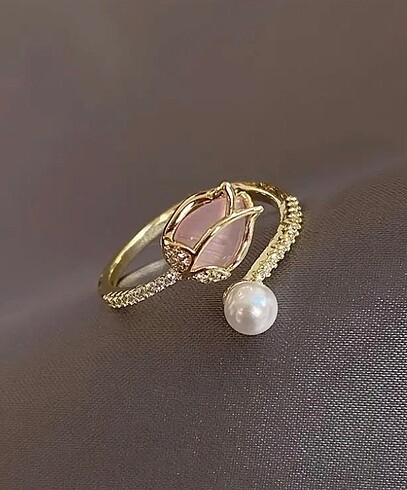 İncili pembe lale gold pinterest yüzük