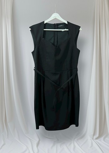 Kalp yaka siyah mini elbise - Görsel 2