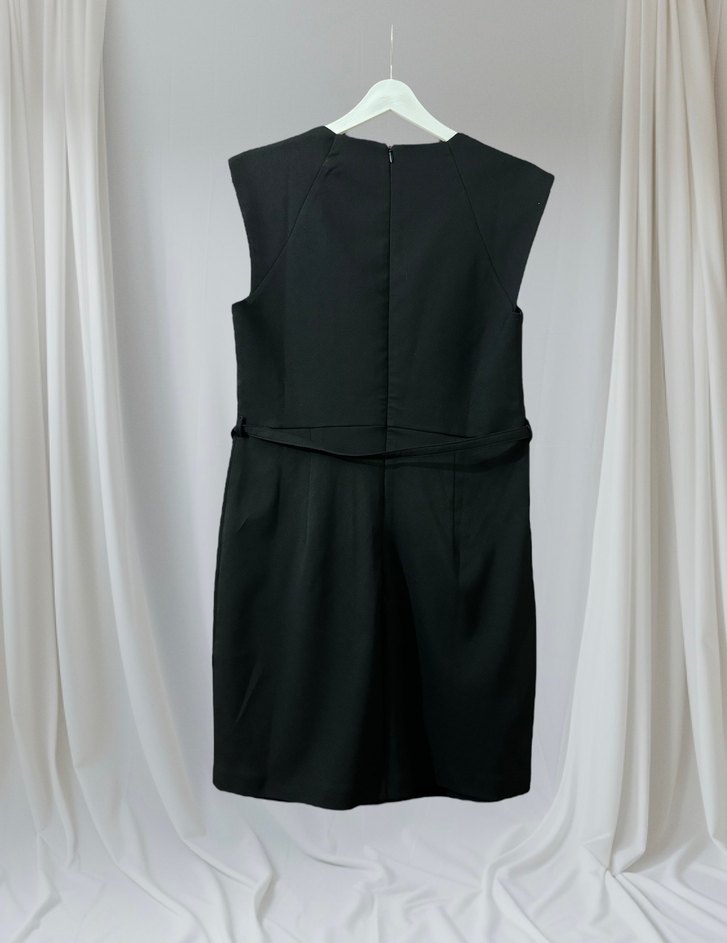 Kalp yaka siyah mini elbise - Görsel 3