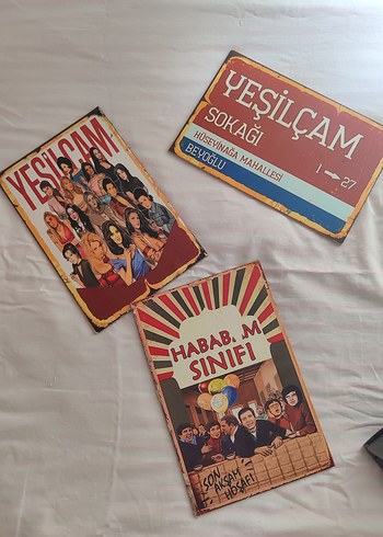 Yeşilçam Sokak ve Hababam Sınıfı Temalı Ahşap Tablo