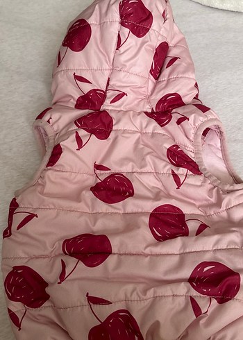 Kız Çocuk Kapüşonlu Fermuarlı Pembe Yelek - Görsel 3