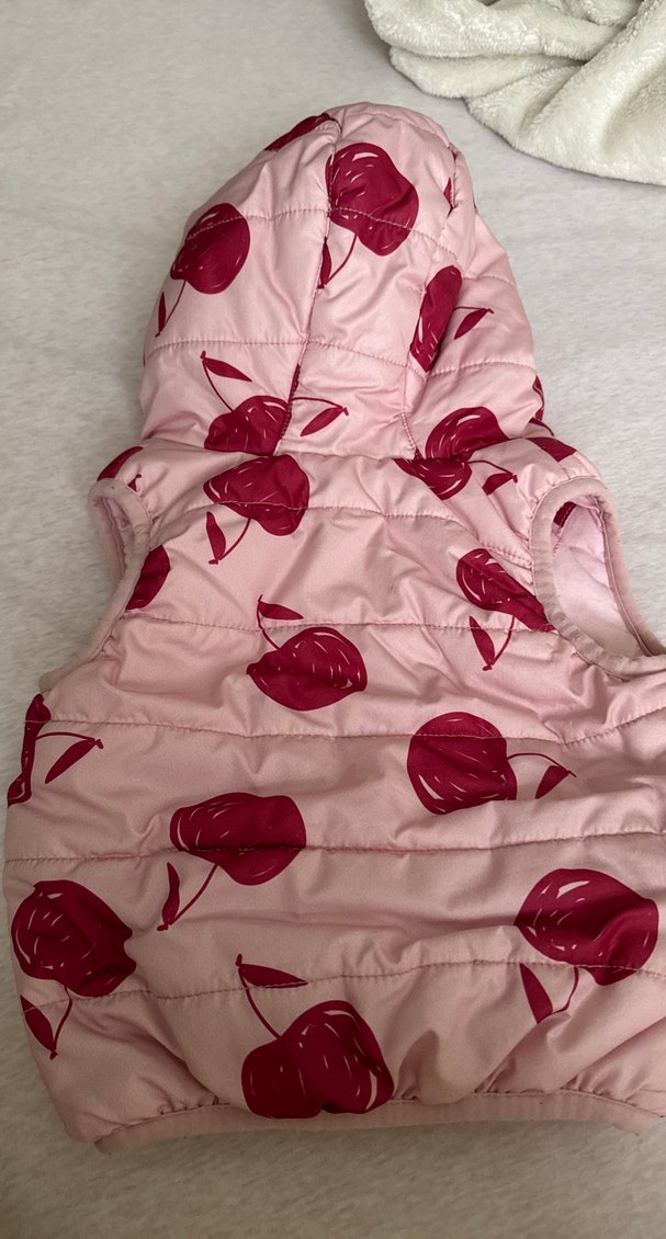 Kız Çocuk Kapüşonlu Fermuarlı Pembe Yelek - Görsel 3