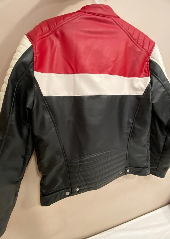 pull&bear unisex deri ceket - Görsel 4