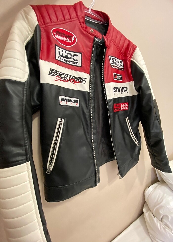 pull&bear unisex deri ceket - Görsel 3