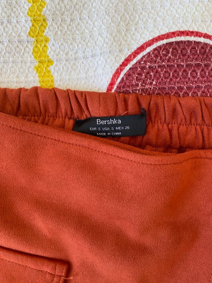 Kahverengi Kemerli Süet Mini Şort Etek - Görsel 2