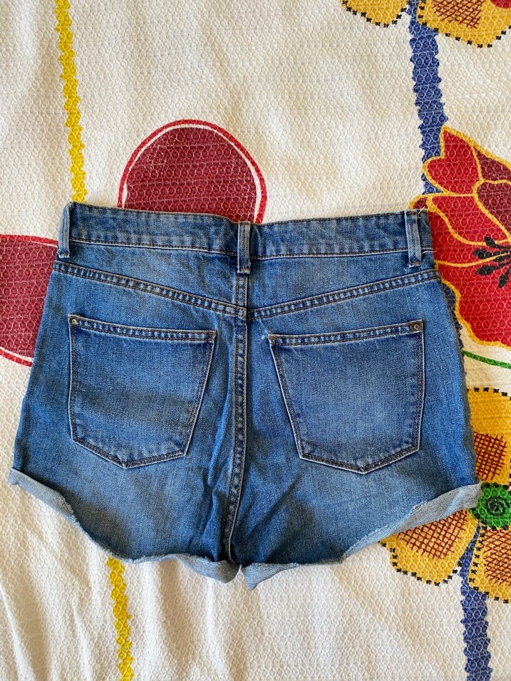 Mango-Koyu Mavi Mini Denim Şort - Görsel 3