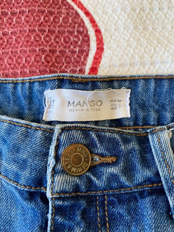 Mango-Koyu Mavi Mini Denim Şort - Görsel 2