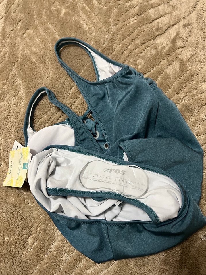 Düğmeli Mavi Kadın Mayo eros marka sıfır mayo - Görsel 4