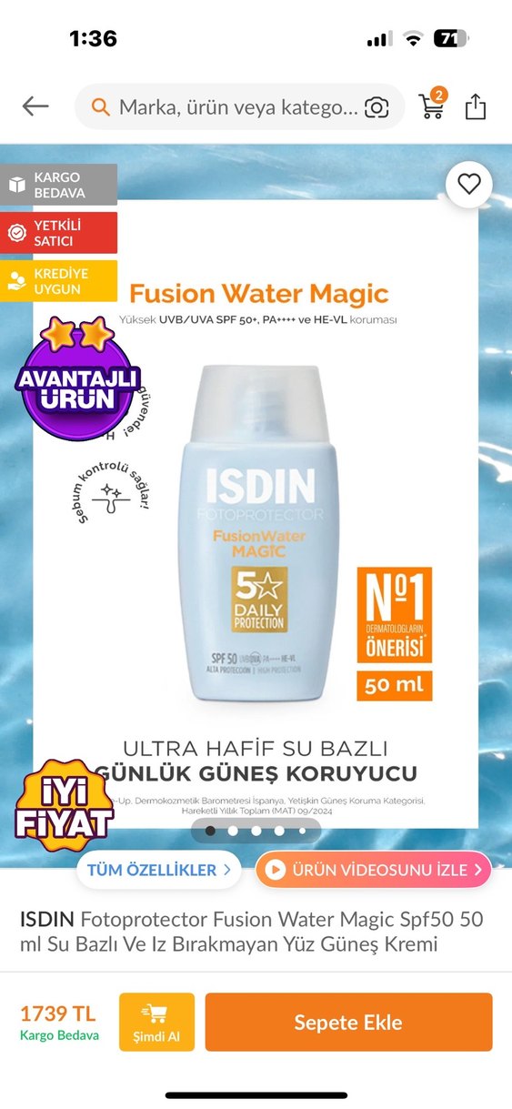 ISDIN Fusion Water Magic SPF 50 Güneş Koruyucu - Görsel 4