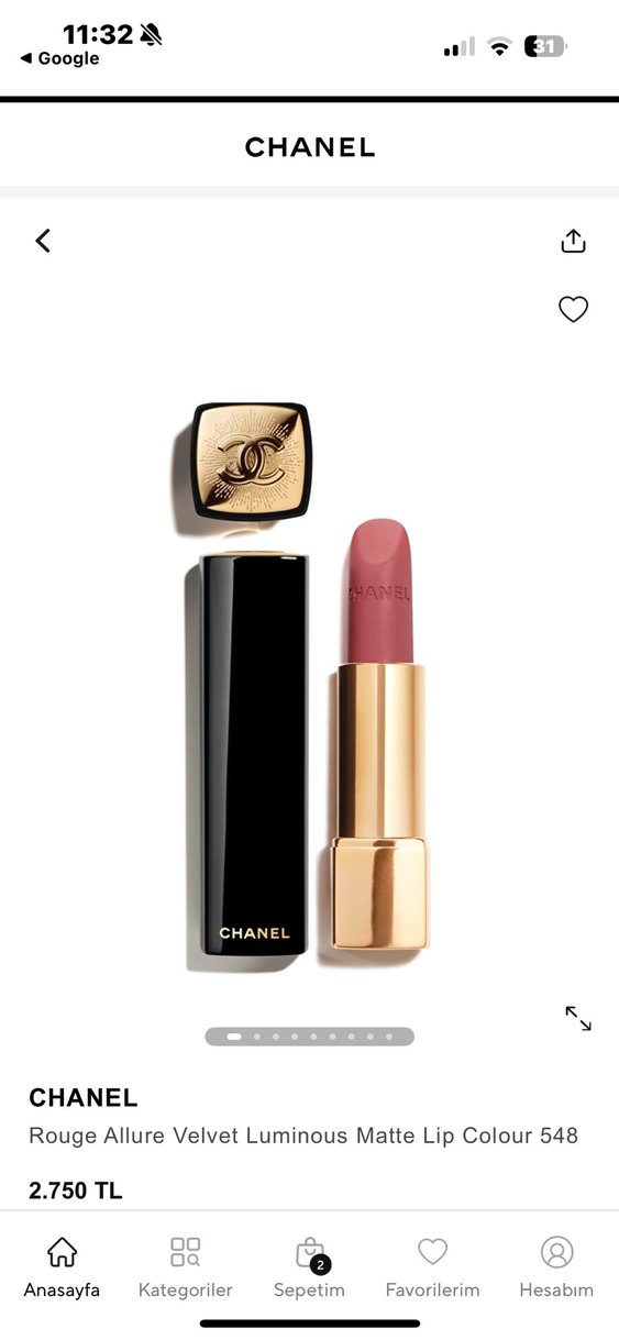 Chanel Parlak Bej Ruj - Görsel 4