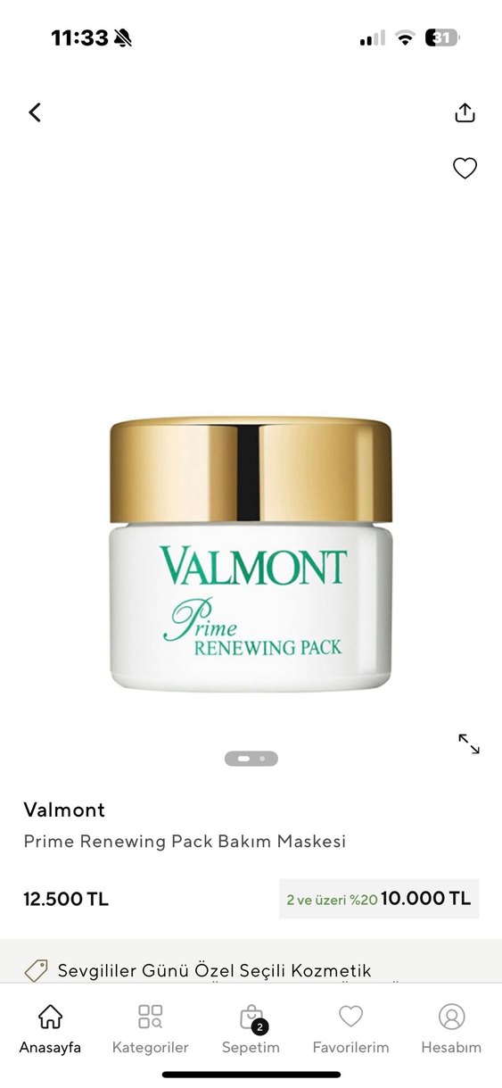 Valmont Yenileyici Yüz Maskesi - Görsel 3