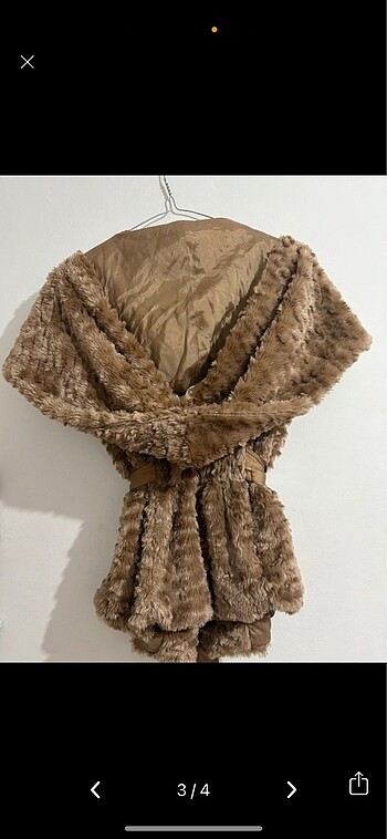 s Beden camel Renk Tabuu Peluş Kürk Hırka y2k vintage
