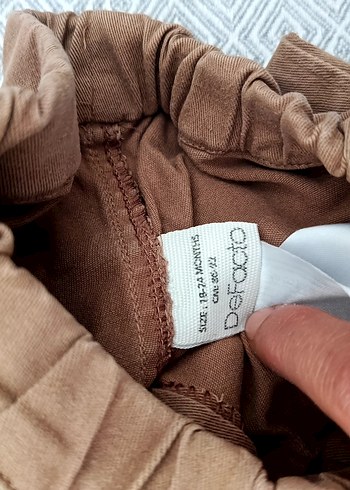 18-24 Ay Beden Düğmeli Kahverengi Erkek Çocuk Keten Pantolon