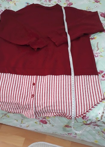 bordo sweatshirt uzun - Görsel 2