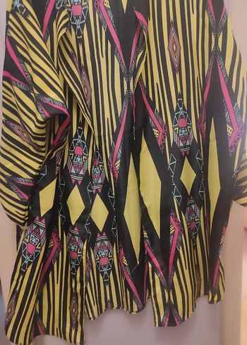 Renkli Desenli Bohem Kadın Kimono