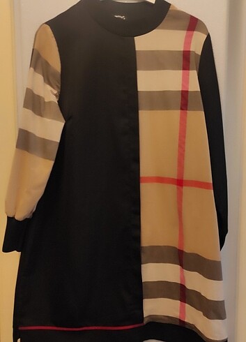 Burberry desenli şık tarz tunik 
