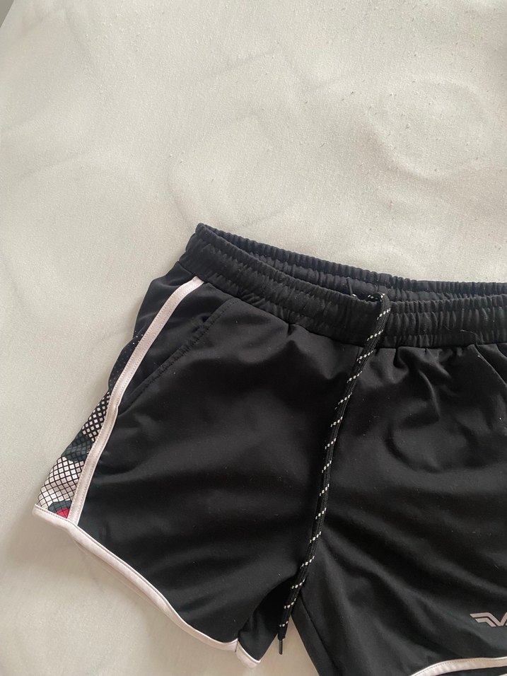 Siyah Elastik Bel Mini Spor Şort - Görsel 2