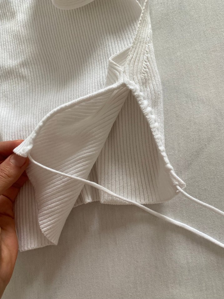 Kızlar için Beyaz Kolsuz Keten Yelek - Görsel 3