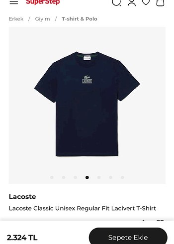 Lacoste Lacivert Regular Fit Kısa Kollu Tişört