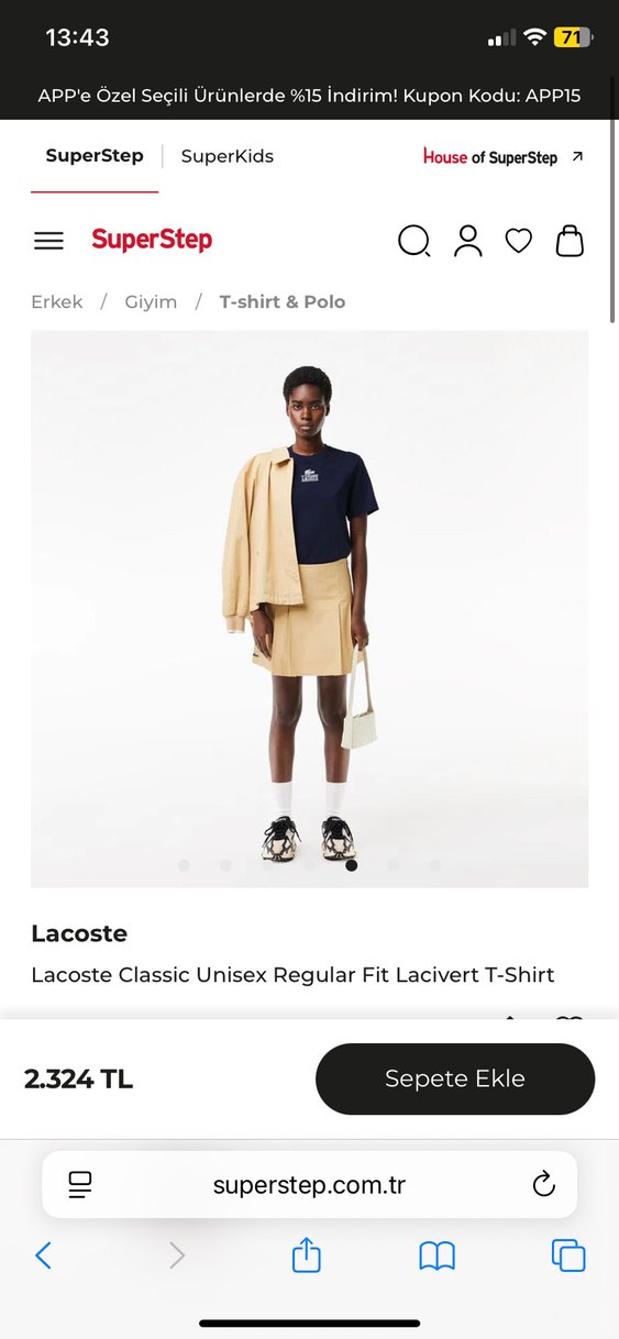 Lacoste Lacivert Regular Fit Kısa Kollu Tişört - Görsel 2