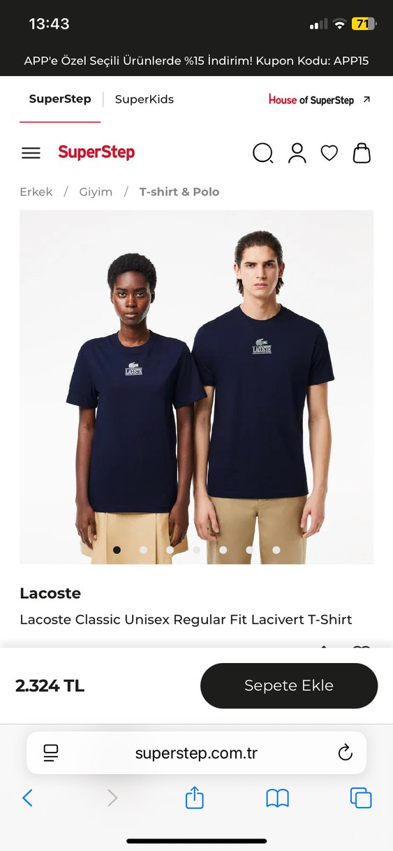 Lacoste Lacivert Regular Fit Kısa Kollu Tişört - Görsel 3
