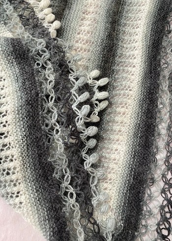 Gri Örgü Kadın Şal - Görsel 3