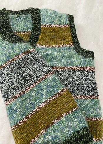 Kadın Çok Renkli V Yaka Triko Süveter - Görsel 5