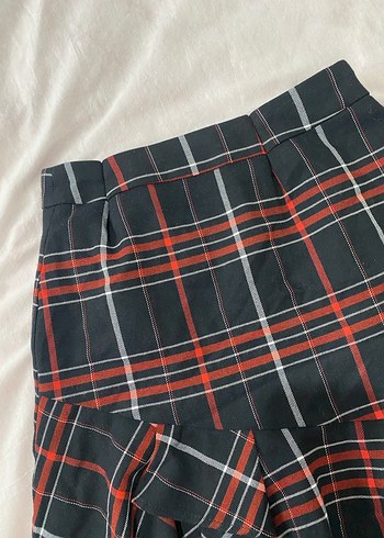 Ekose Desenli Pilili Midi Etek - Görsel 2