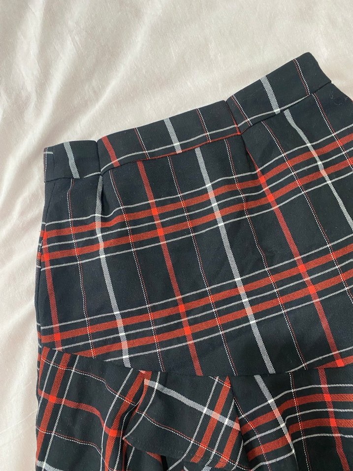 Ekose Desenli Pilili Midi Etek - Görsel 2