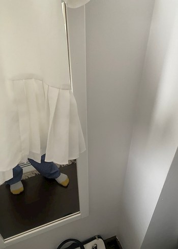 Kadın Beyaz Kısa Kollu Pilili Bluz - Görsel 3