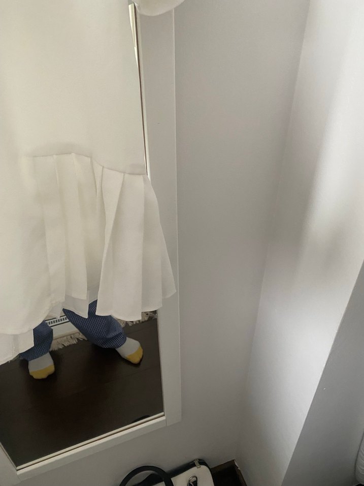 Kadın Beyaz Kısa Kollu Pilili Bluz - Görsel 3